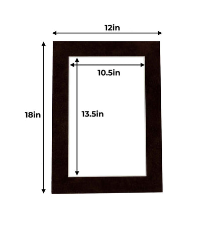 Pack of 10 Brown Suede Precut Acid-Free Matboards