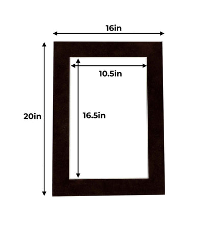 Pack of 25 Brown Suede Precut Acid-Free Matboard Set with Clear Bags & Backings