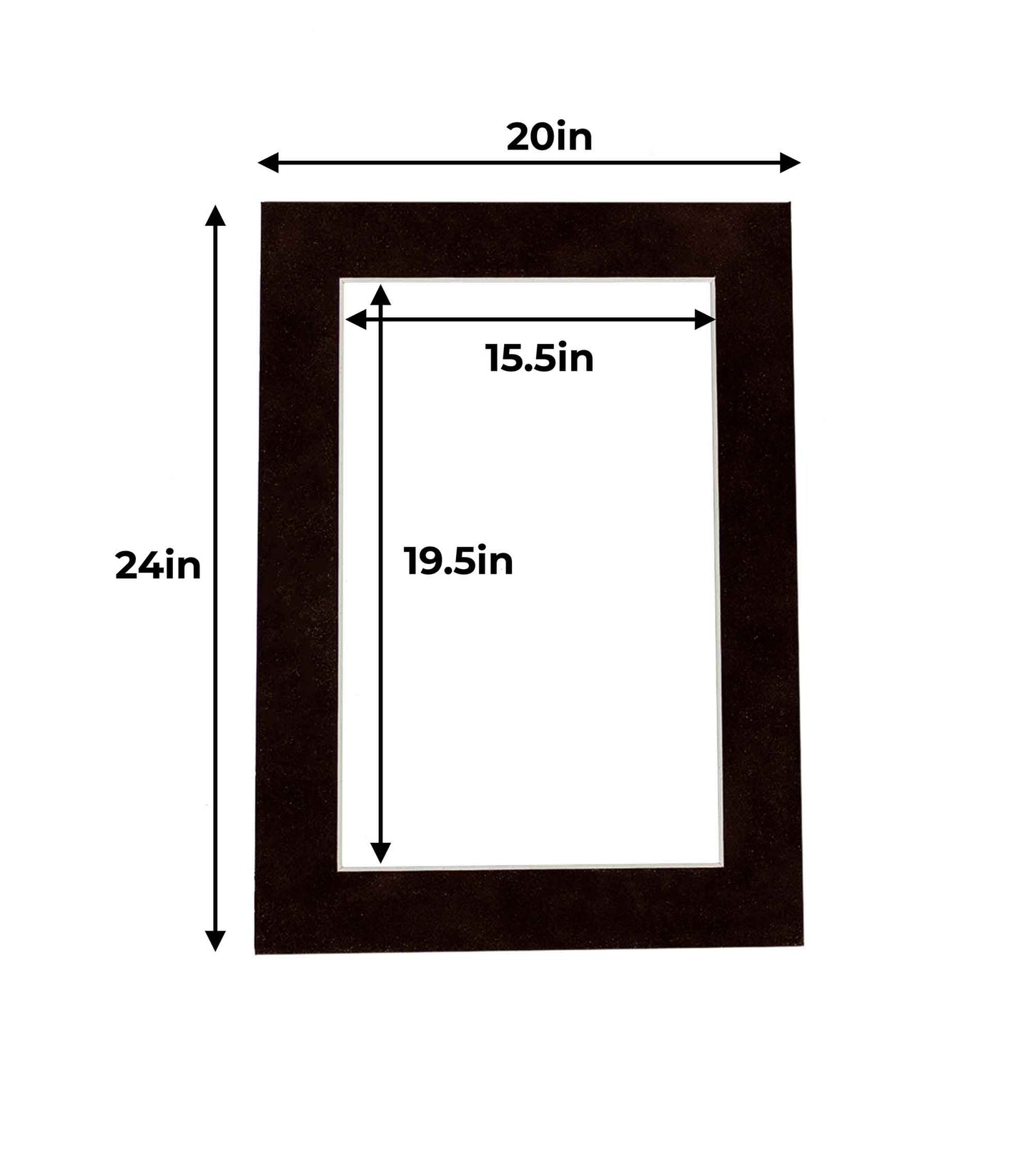 Pack of 25 Brown Suede Precut Acid-Free Matboard Set with Clear Bags & Backings