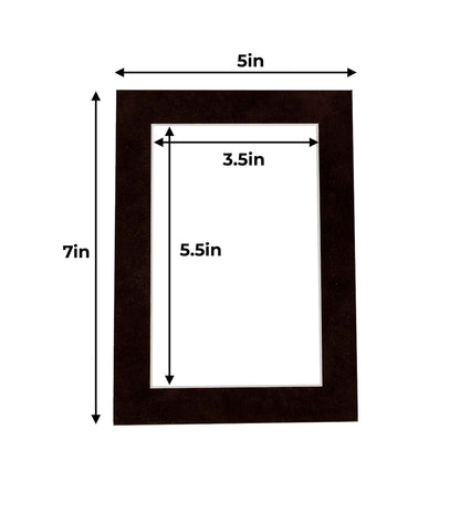 Pack of 25 Brown Suede Precut Acid-Free Matboard Set with Clear Bags & Backings