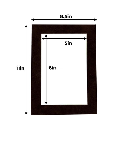 Pack of 10 Brown Suede Precut Acid-Free Matboard Set with Clear Bags & Backings
