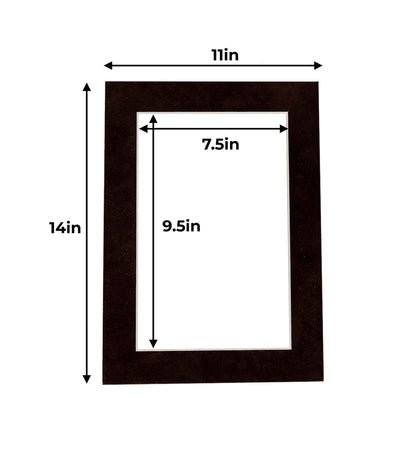 Pack of 10 Brown Suede Precut Acid-Free Matboard Set with Clear Bags & Backings