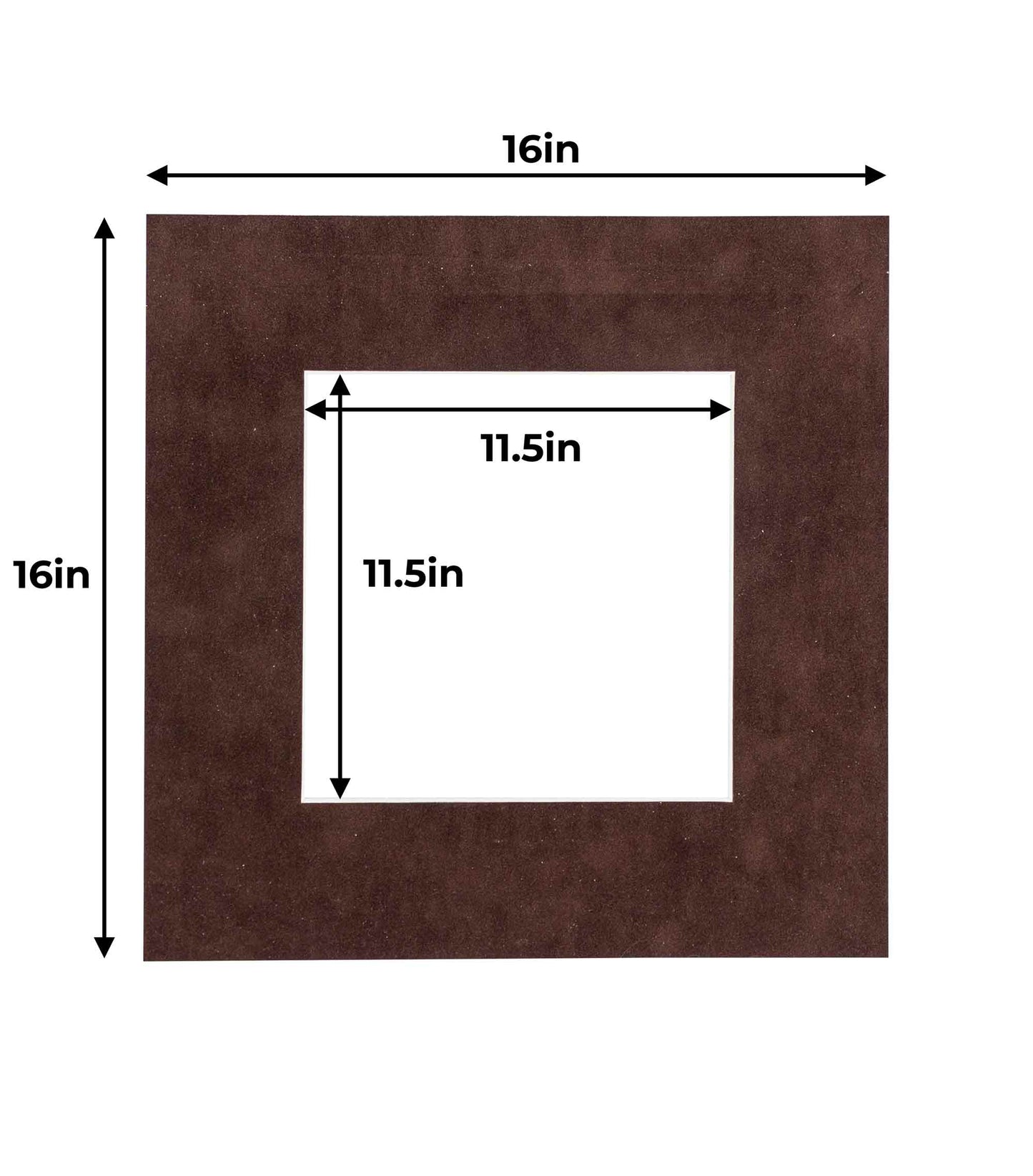 Pack of 25 Brown Suede Precut Acid-Free Matboard Set with Clear Bags & Backings
