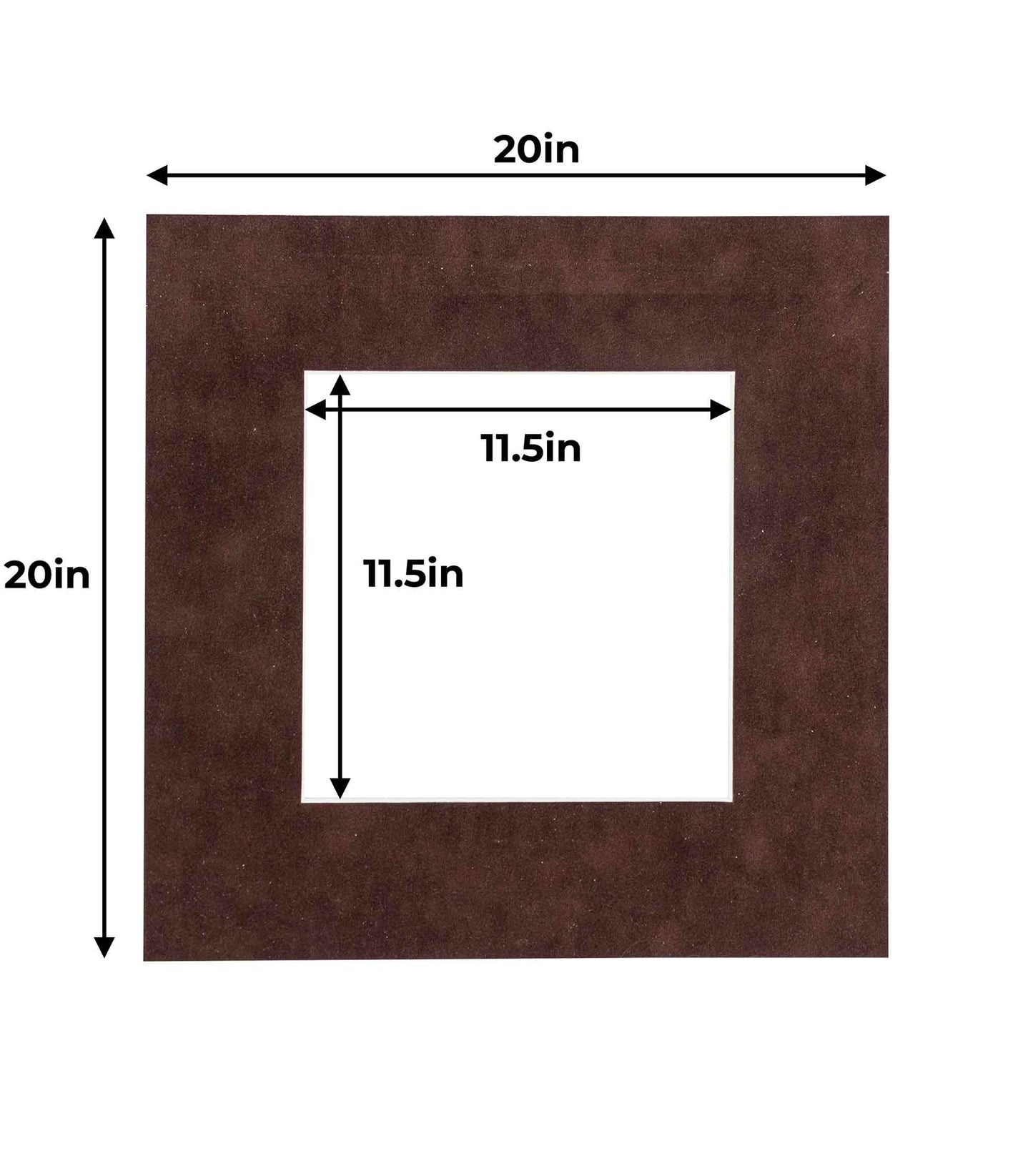 Pack of 25 Brown Suede Precut Acid-Free Matboard Set with Clear Bags & Backings