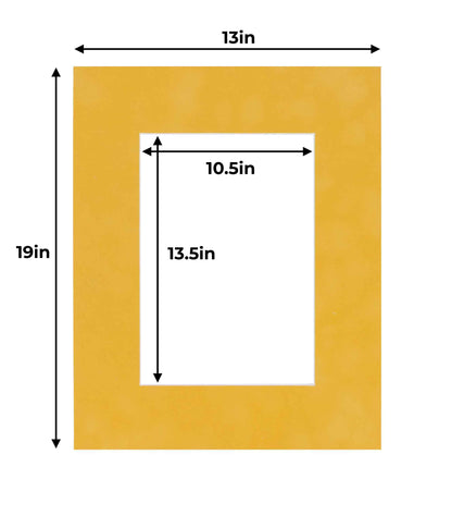 Pack of 25 Sunrise Yellow Suede Precut Acid-Free Matboards