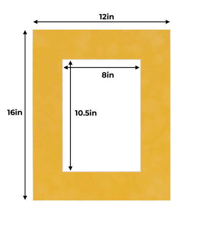 Pack of 25 Sunrise Yellow Suede Precut Acid-Free Matboards