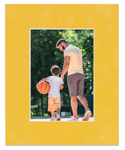 Sunrise Yellow Suede Precut Acid-Free Matboard Set with Clear Bag & Backing