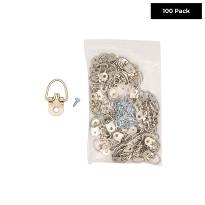 1-3/16" x 5/8" Zinc-Plated Heavy Duty D Ring Picture Hanger