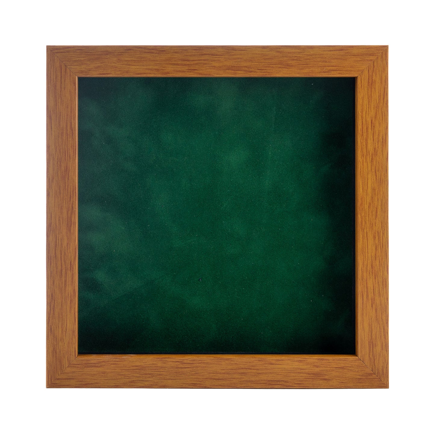 Honey Pecan Shadow Box Frame With Forest Green Acid-Free Suede Backing