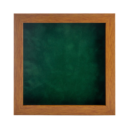Honey Pecan Shadow Box Frame With Forest Green Acid-Free Suede Backing