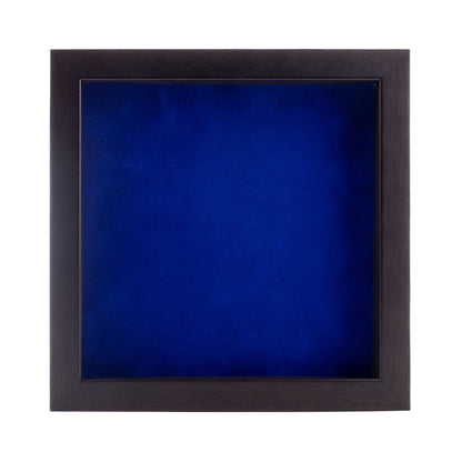 Walnut Shadow Box Frame With Royal Blue Acid-Free Suede Backing