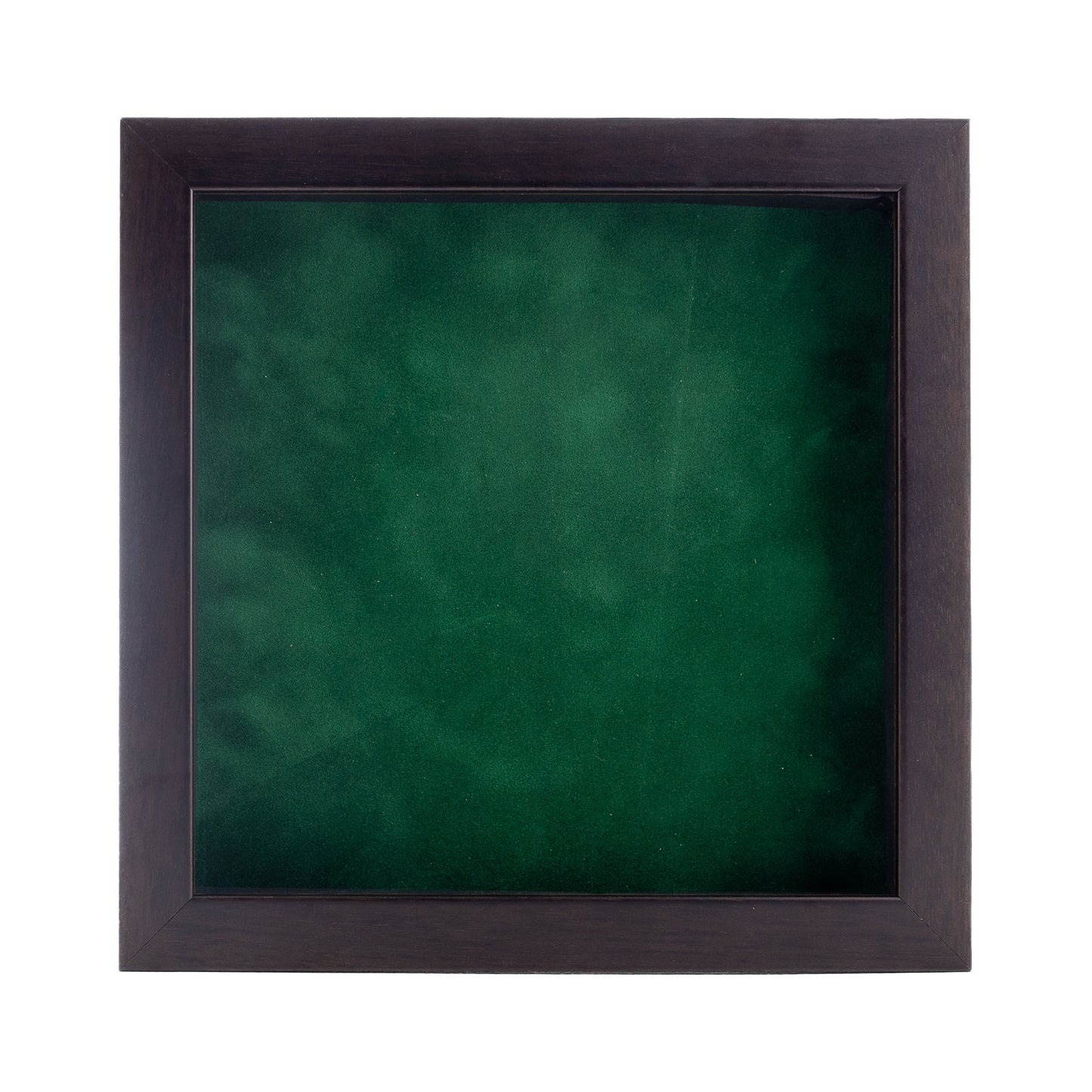 Walnut Shadow Box Frame With Forest Green Acid-Free Suede Backing