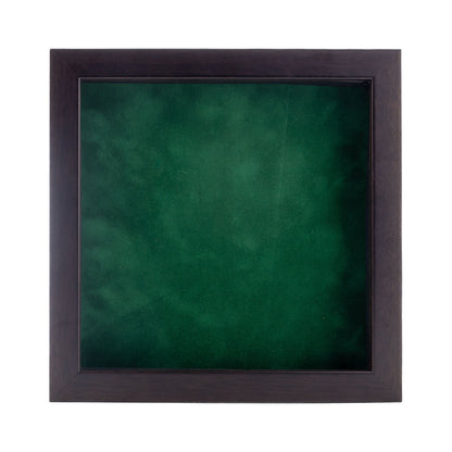 Walnut Shadow Box Frame With Forest Green Acid-Free Suede Backing