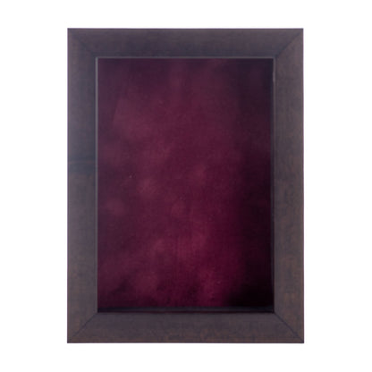 Walnut Shadow Box Frame With Dark Berry Acid-Free Suede Backing