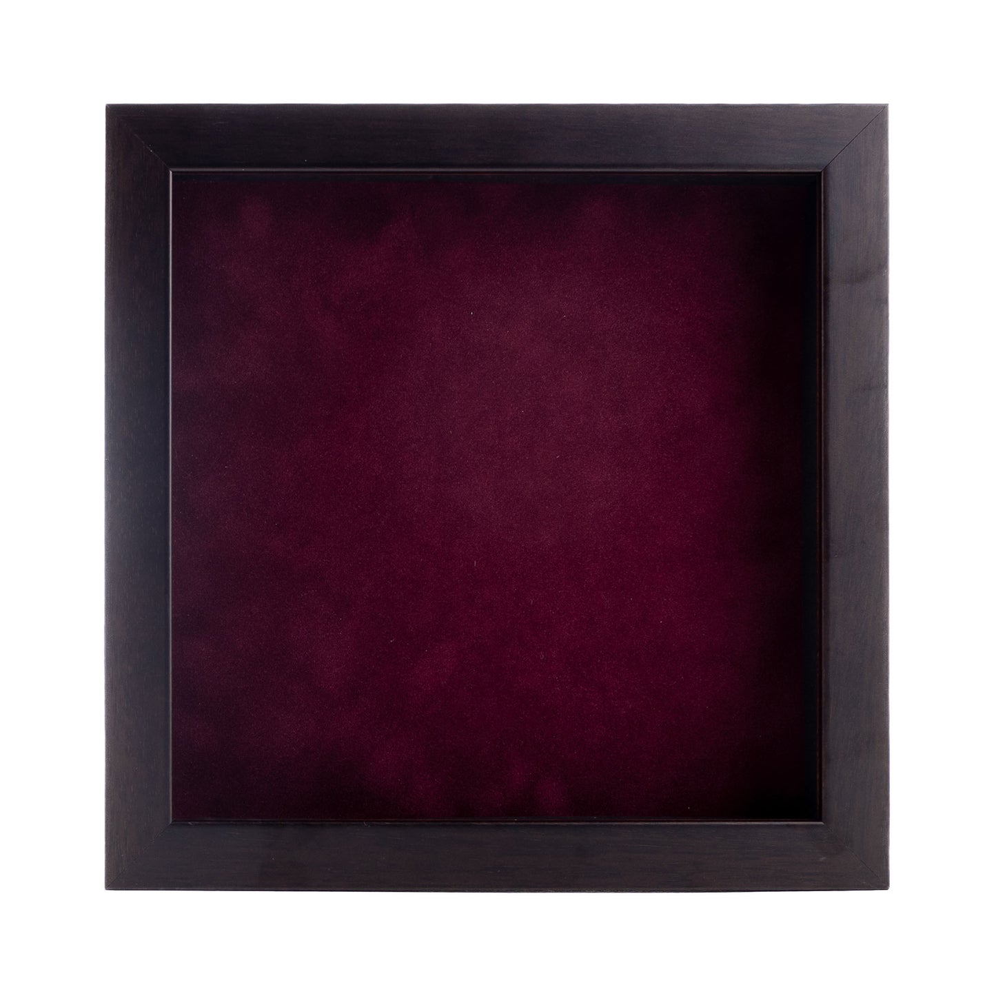 Walnut Shadow Box Frame With Dark Berry Acid-Free Suede Backing