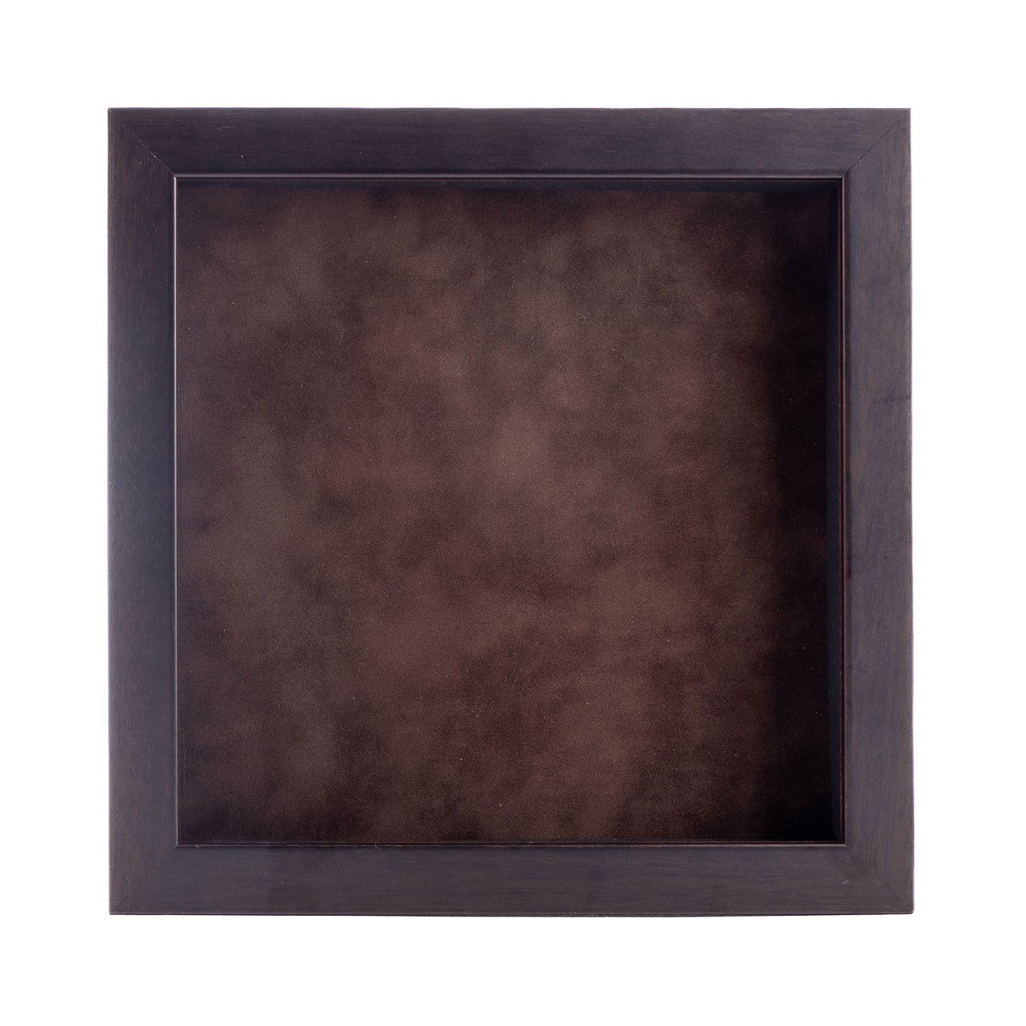 Walnut Shadow Box Frame With Brown Acid-Free Suede Backing