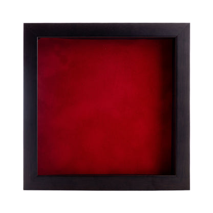 Walnut Shadow Box Frame With Red Acid-Free Suede Backing