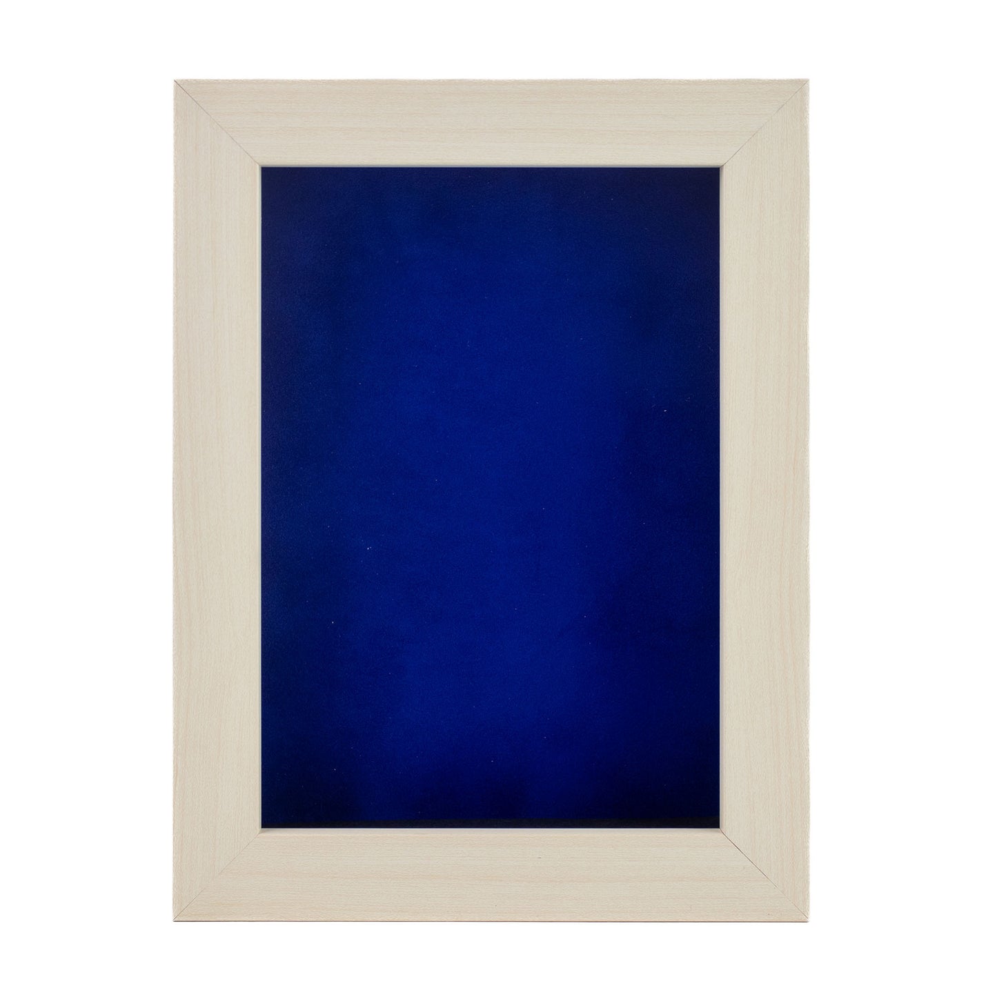 White Washed Shadow Box Frame With Royal Blue Acid-Free Suede Backing