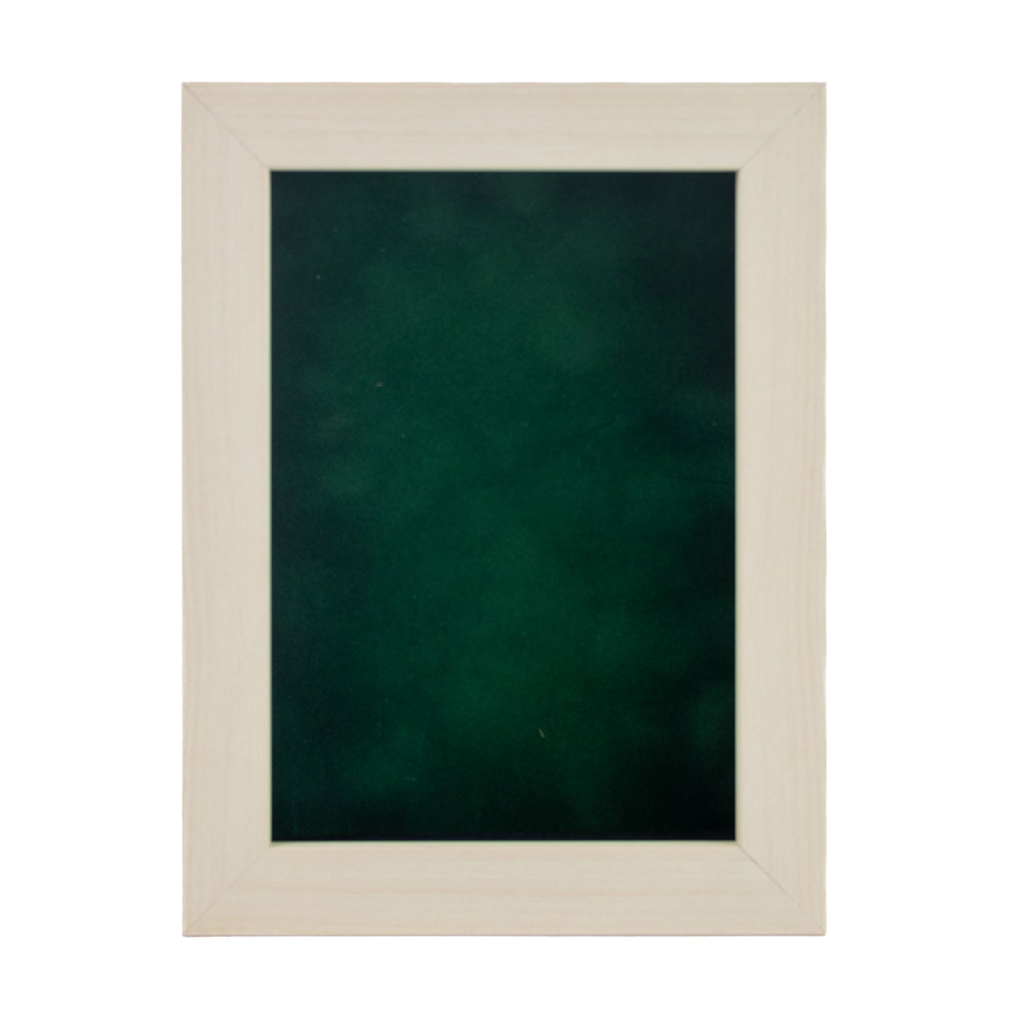 White Washed Shadow Box Frame With Forest Green Acid-Free Suede Backing
