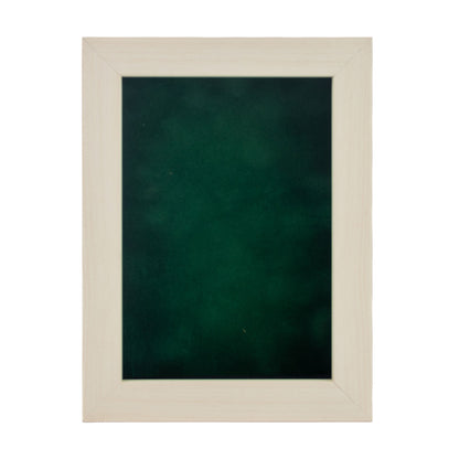 White Washed Shadow Box Frame With Forest Green Acid-Free Suede Backing