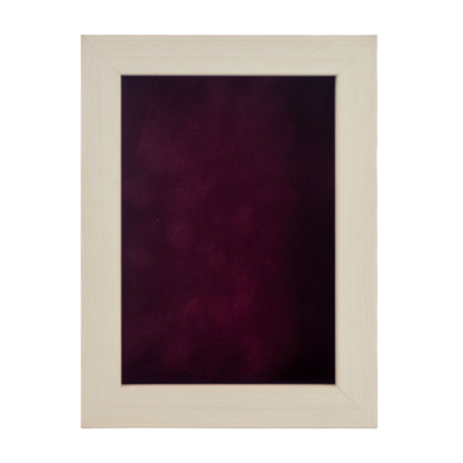 White Washed Shadow Box Frame With Dark Berry Acid-Free Suede Backing