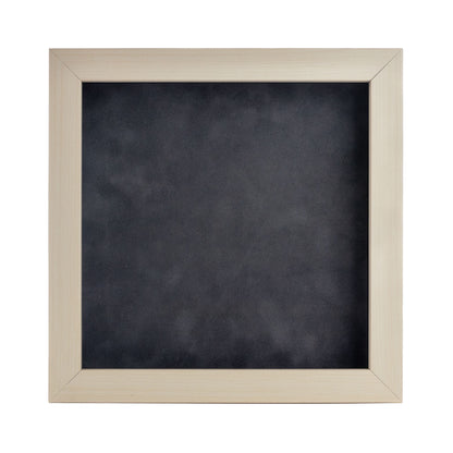 White Washed Shadow Box Frame With Dark Grey Acid-Free Suede Backing