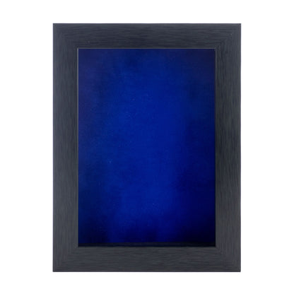 Charcoal Shadow Box Frame With Royal Blue Acid-Free Suede Backing
