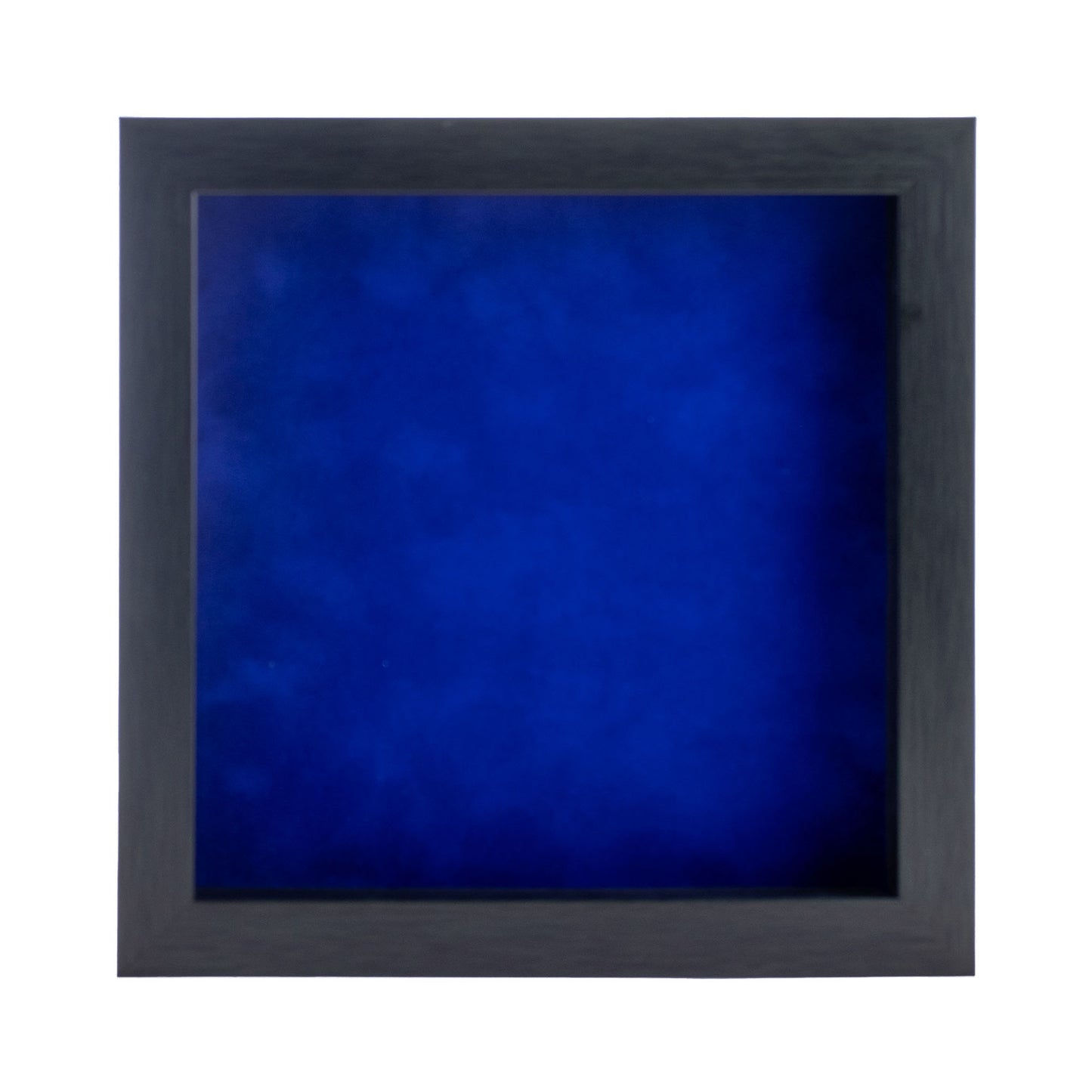 Charcoal Shadow Box Frame With Royal Blue Acid-Free Suede Backing