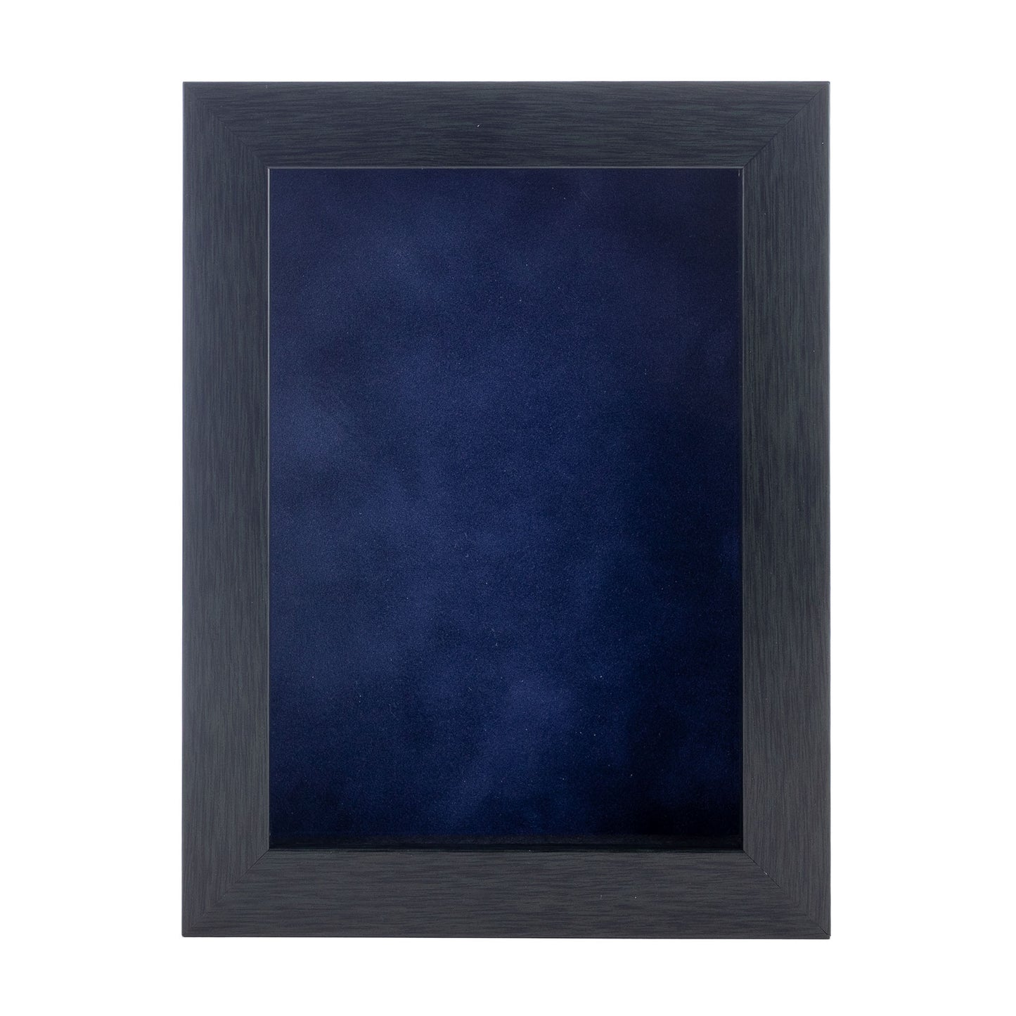 Charcoal Shadow Box Frame With Navy Blue Acid-Free Suede Backing