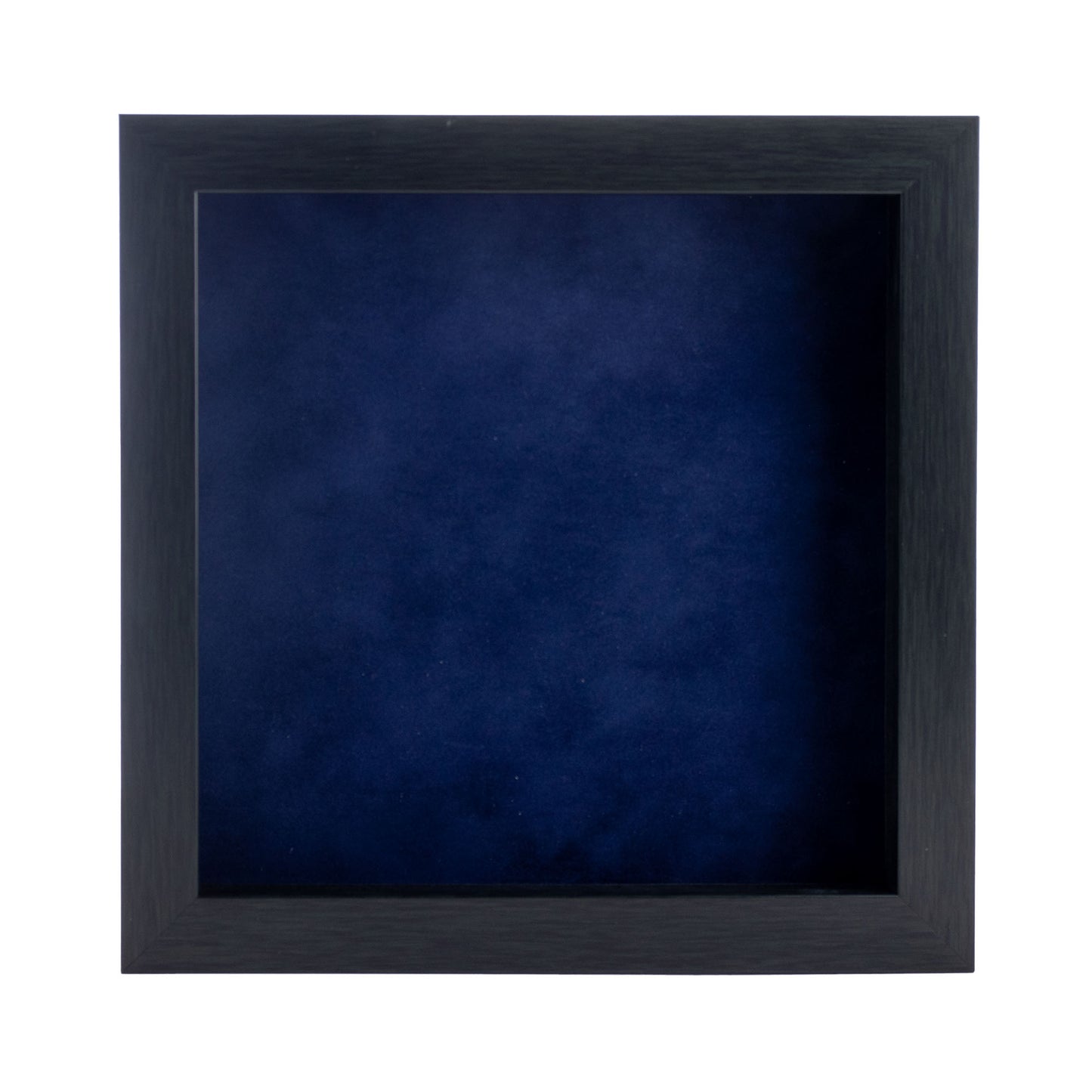 Charcoal Shadow Box Frame With Navy Blue Acid-Free Suede Backing