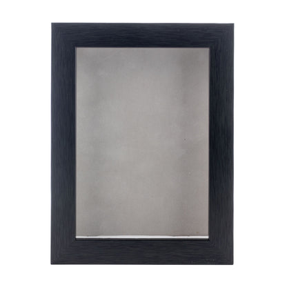 Charcoal Shadow Box Frame With Light Grey Acid-Free Suede Backing