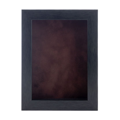 Charcoal Shadow Box Frame With Brown Acid-Free Suede Backing