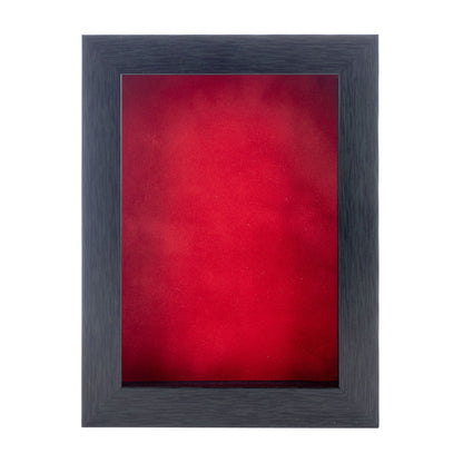Charcoal Shadow Box Frame With Red Acid-Free Suede Backing