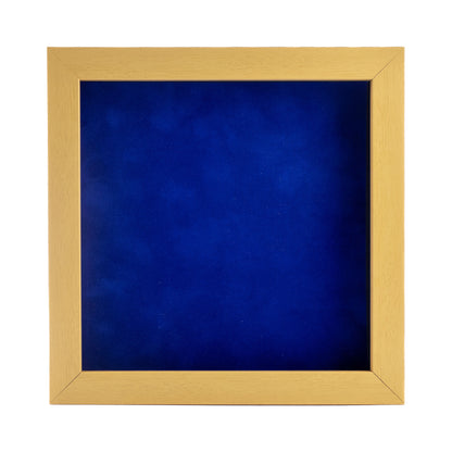 Natural Shadow Box Frame With Royal Blue Acid-Free Suede Backing
