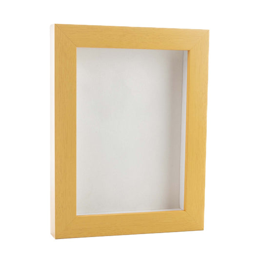 Natural Shadow Box Frame With White Acid-Free Suede Backing