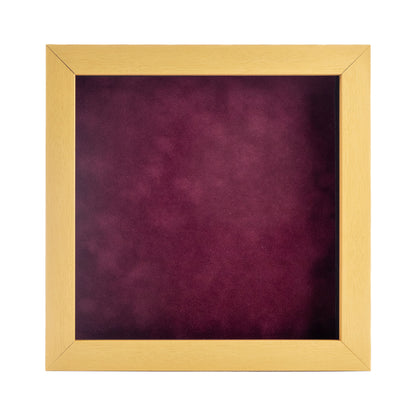 Natural Shadow Box Frame With Dark Berry Acid-Free Suede Backing