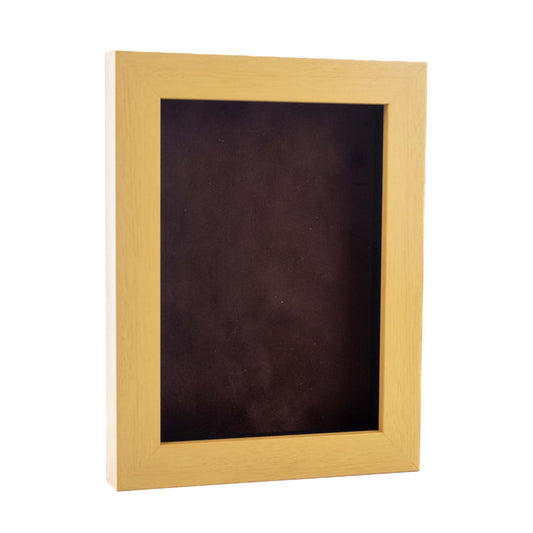 Natural Shadow Box Frame With Brown Acid-Free Suede Backing