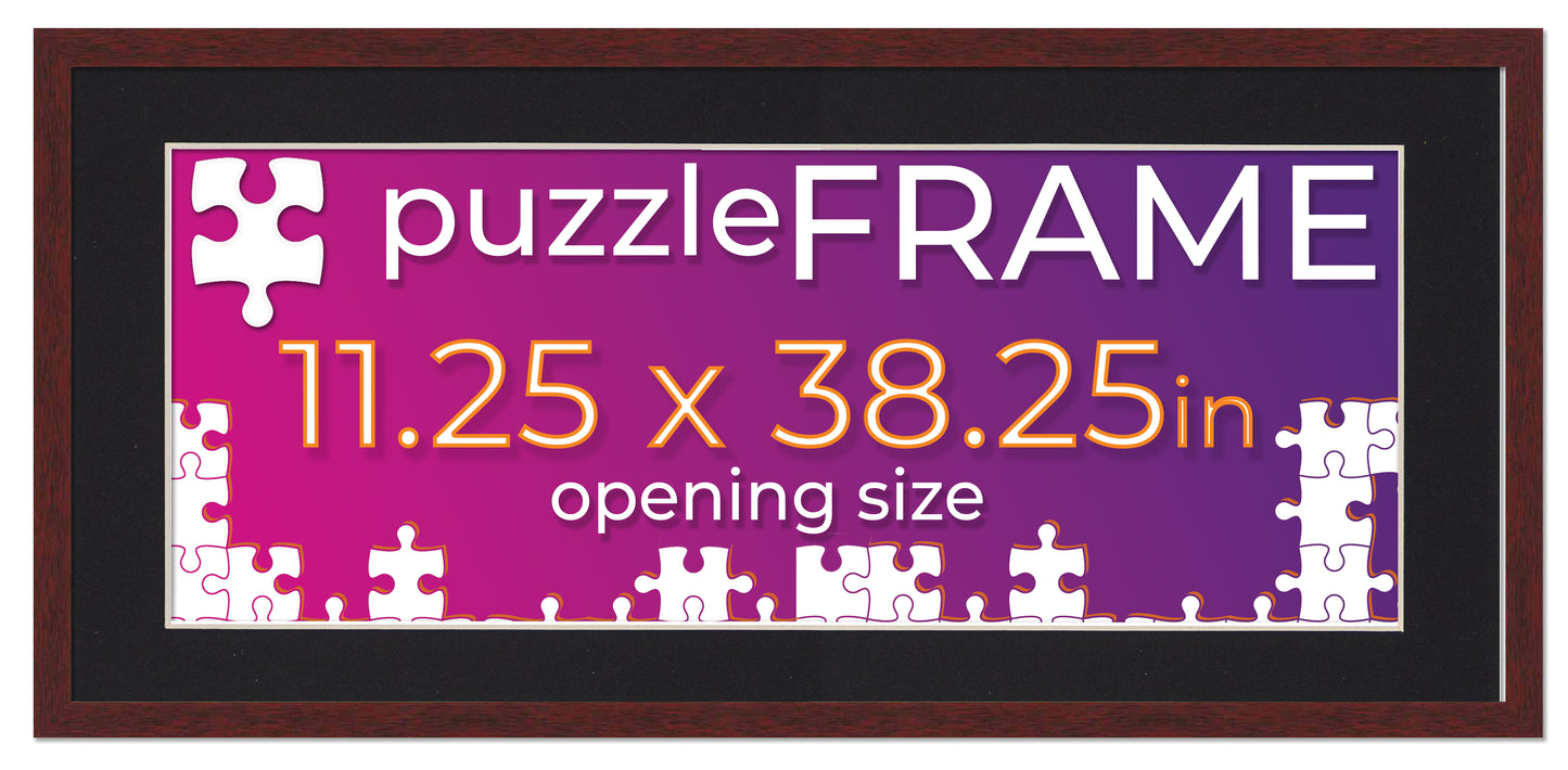 Brown Frame With Black Mat for Jigsaw Puzzles