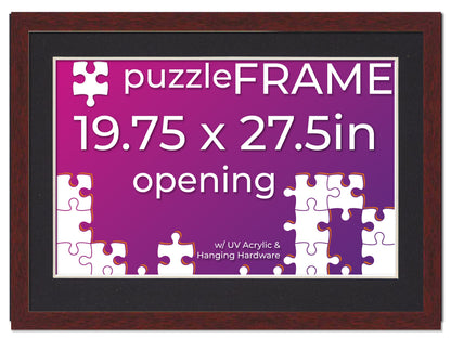 Brown Frame With Black Mat for Jigsaw Puzzles