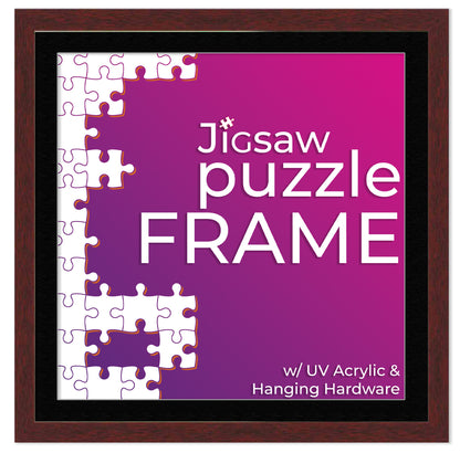 Brown Frame With Black Mat for Jigsaw Puzzles