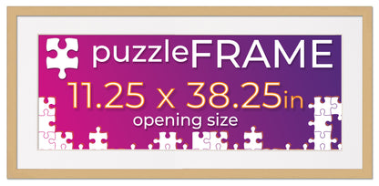 Natural Frame With White Mat for Jigsaw Puzzles