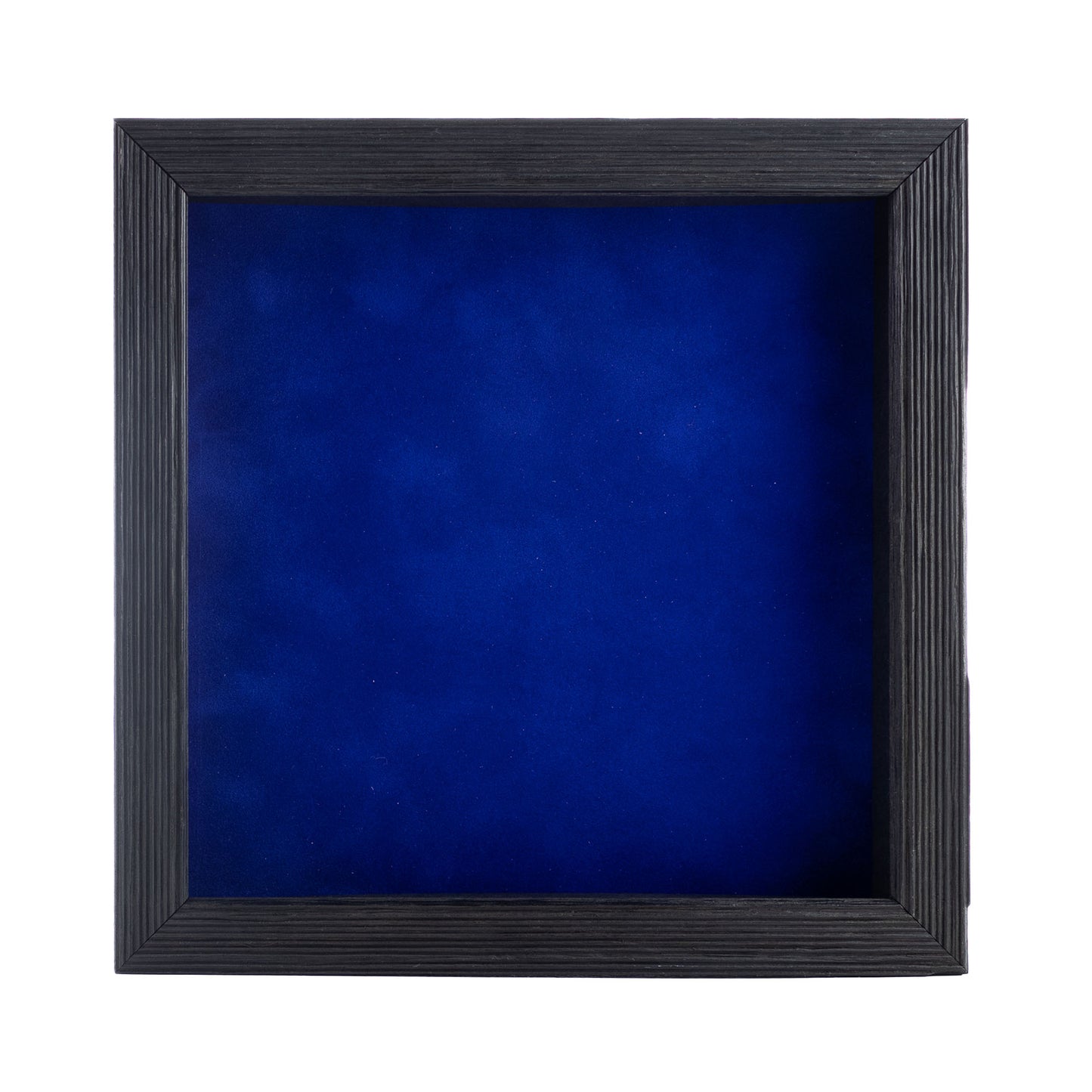 Distressed Black Shadow Box Frame With Royal Blue Acid-Free Suede Backing