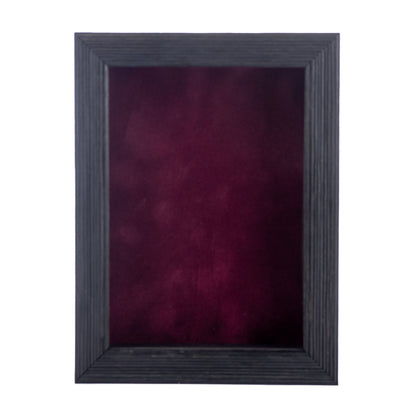 Distressed Black Shadow Box Frame With Dark Berry Acid-Free Suede Backing