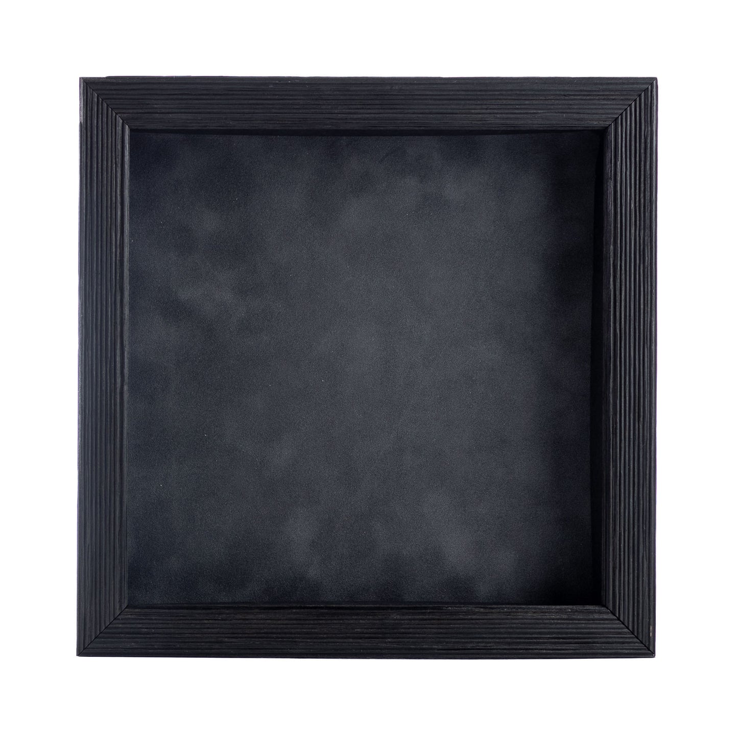 Distressed Black Shadow Box Frame With Dark Grey Acid-Free Suede Backing