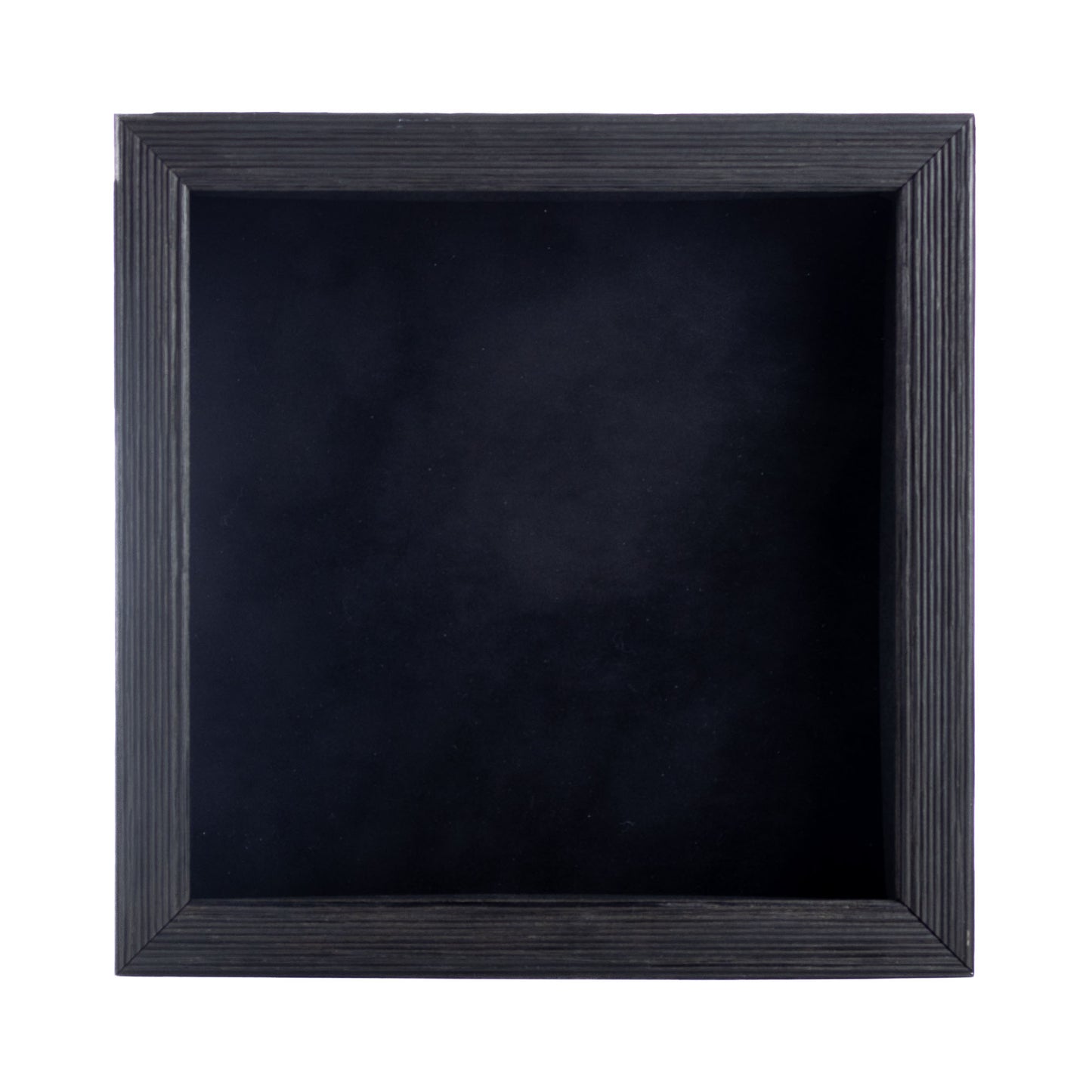 Distressed Black Shadow Box Frame With Black Acid-Free Suede Backing