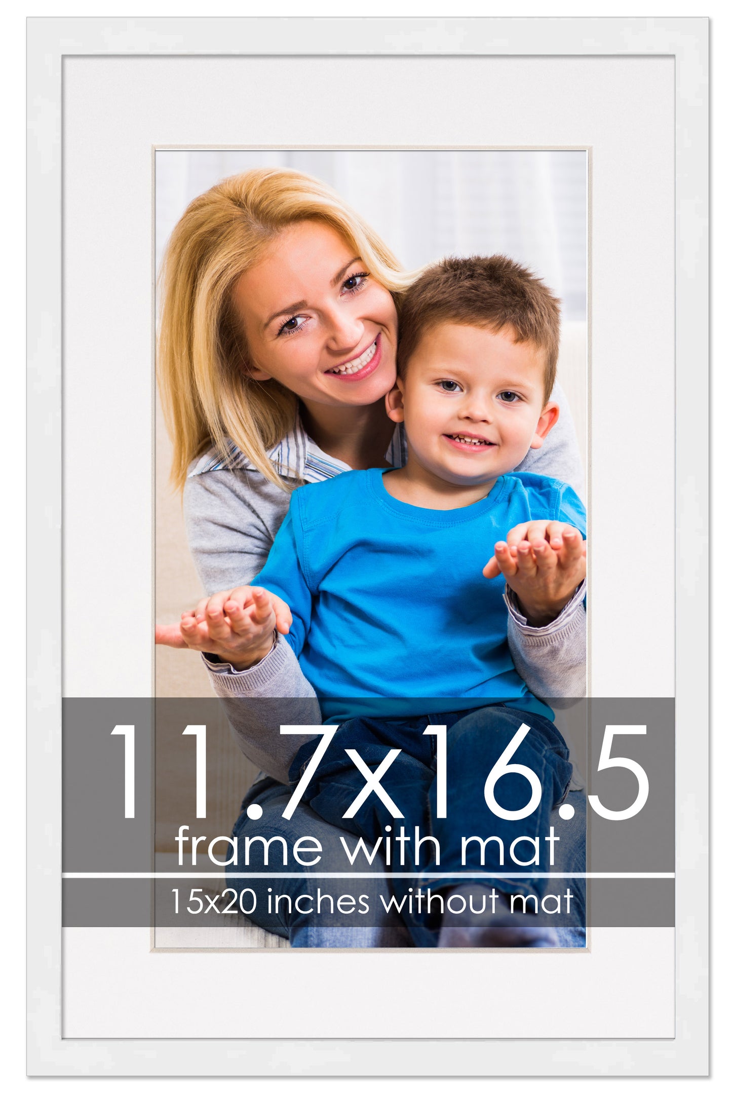 White Frame with White Mat