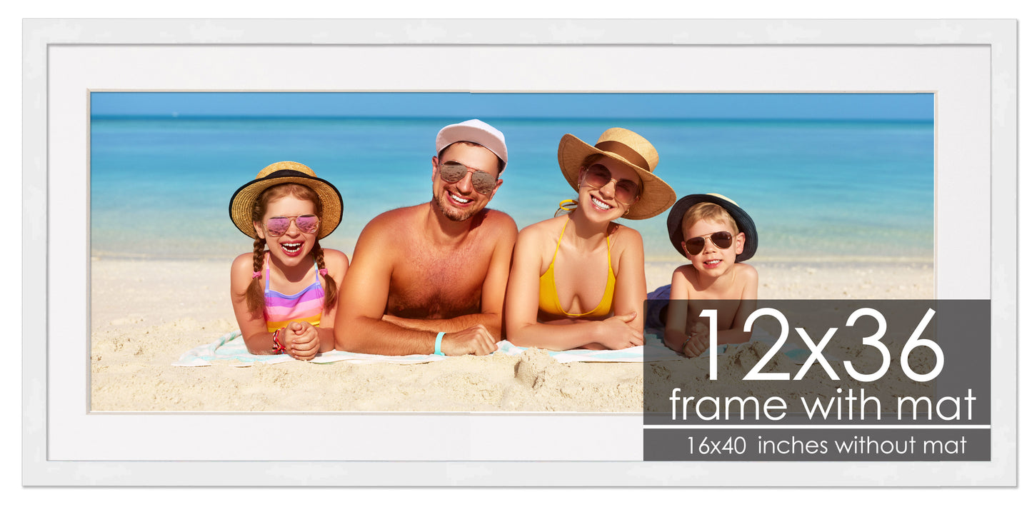 White Frame with White Mat