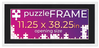 White Frame With Black Mat for Jigsaw Puzzles