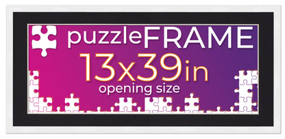White Frame With Black Mat for Jigsaw Puzzles