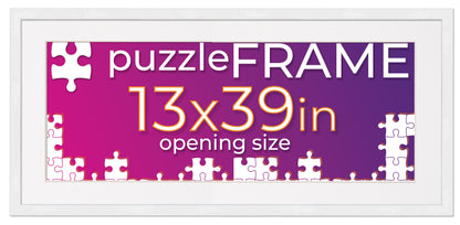 White Frame With White Mat for Jigsaw Puzzles